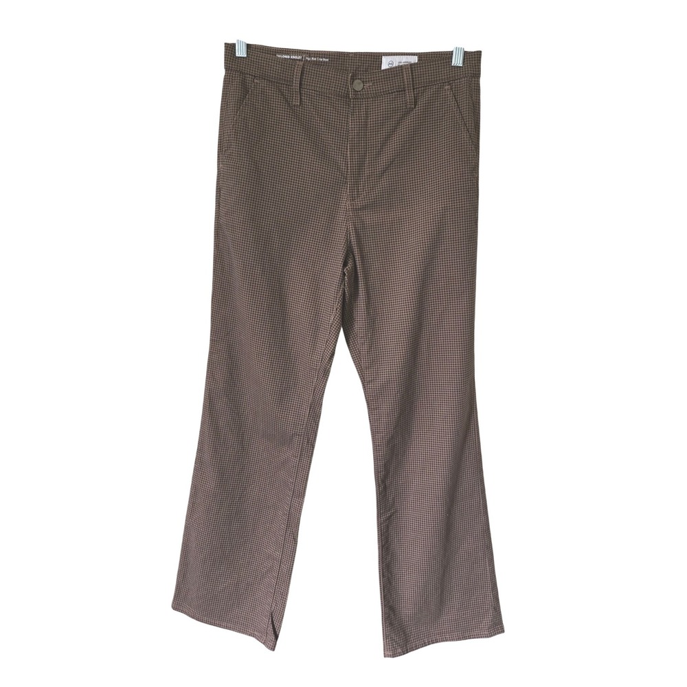 AG Adriano Goldschmied Womens 29 Tailored Kinsley Crop Boot Pants Brown Gingham